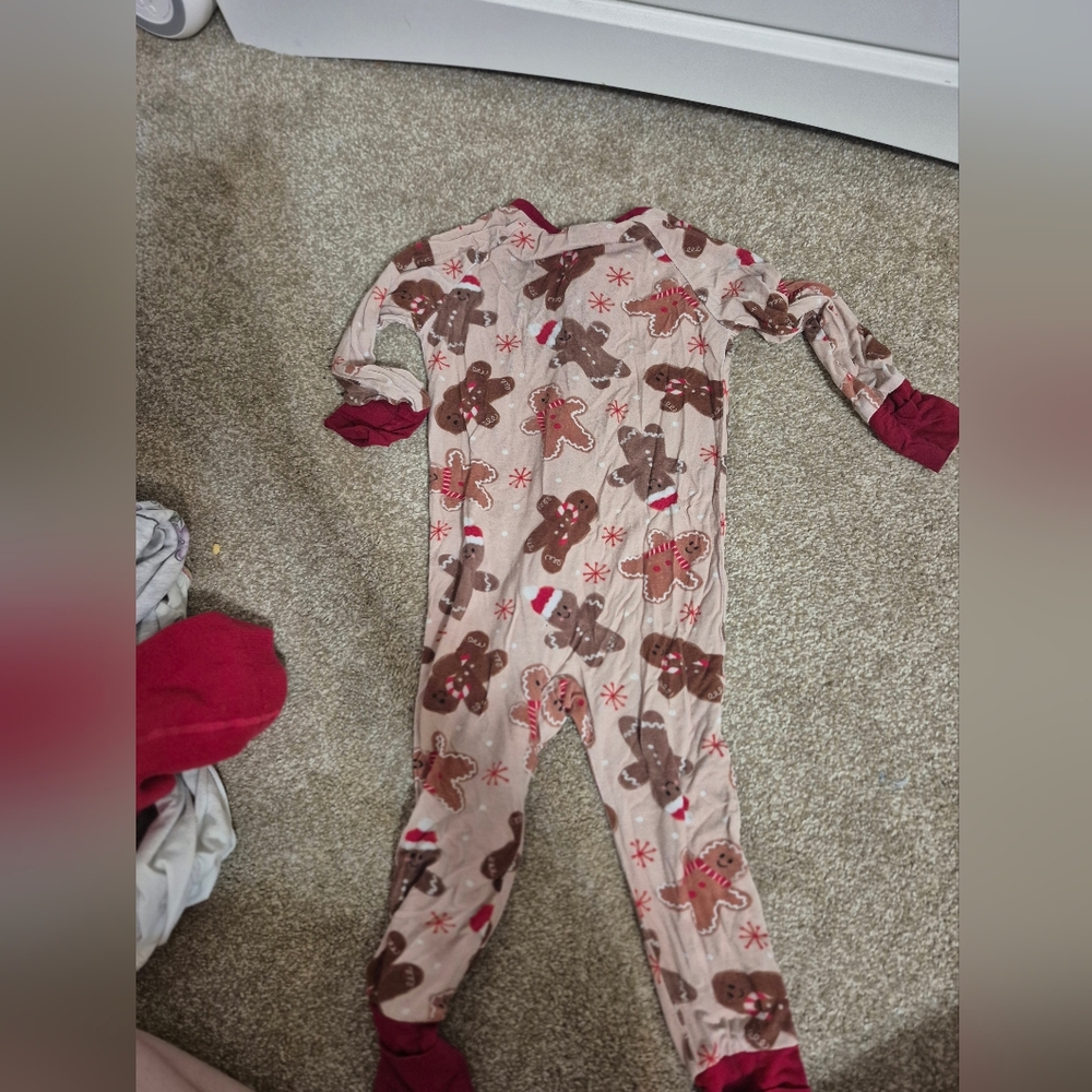 Gingerbread Print Kids One Piece Pajama